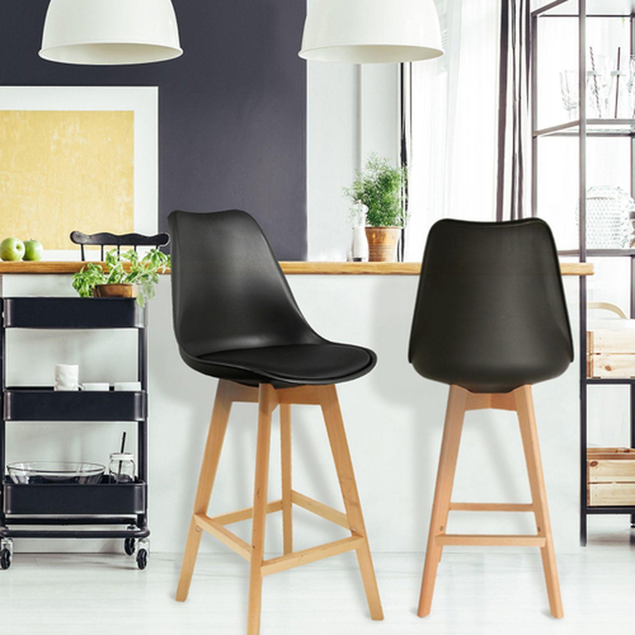 Voir la diapositive 2 : The Home Deco Factory Tabouret de bar en bois scandinave Home Factory