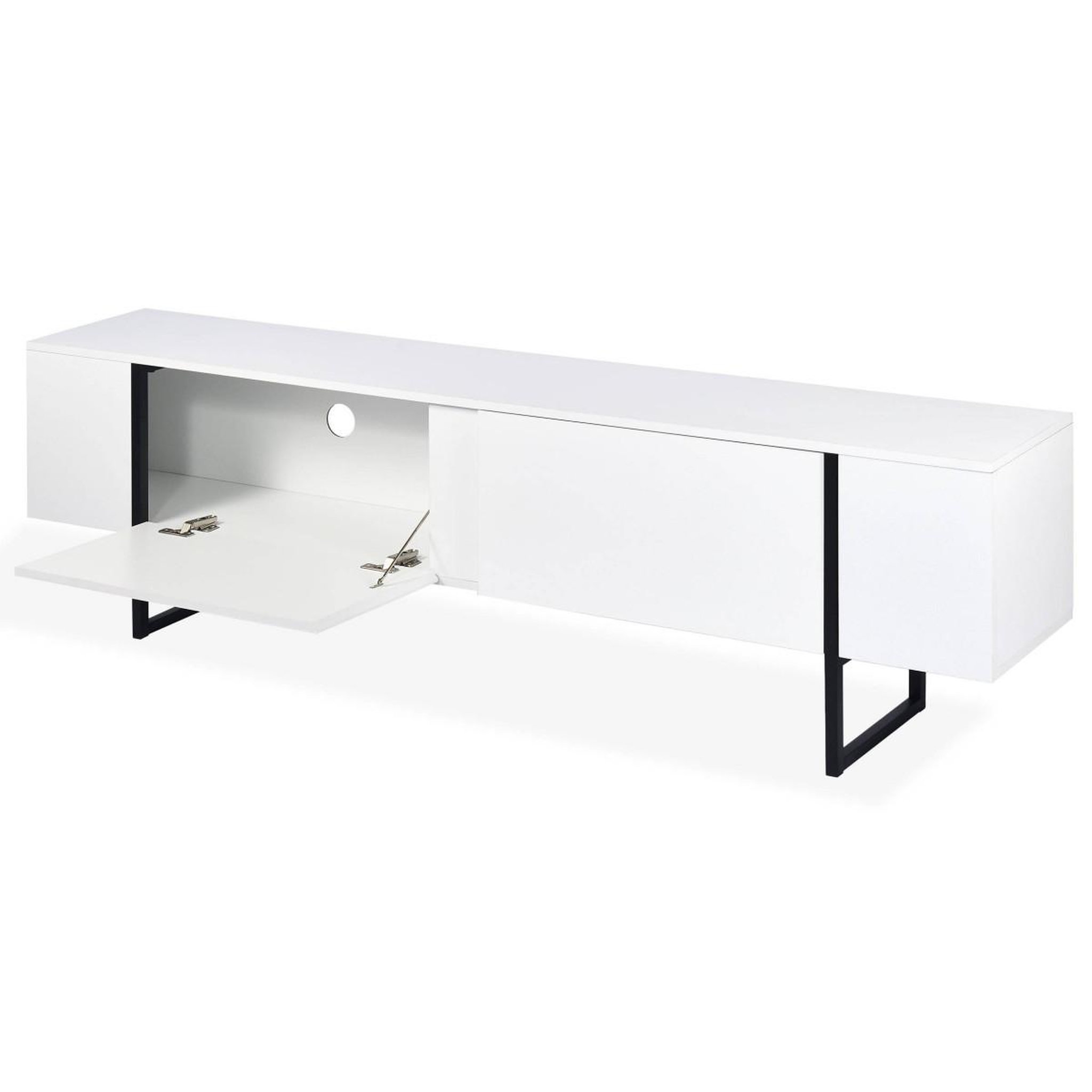 Voir la diapositive 4 : Paris Prix Meuble tv 2 portes  valentin  180cm blanc & noir