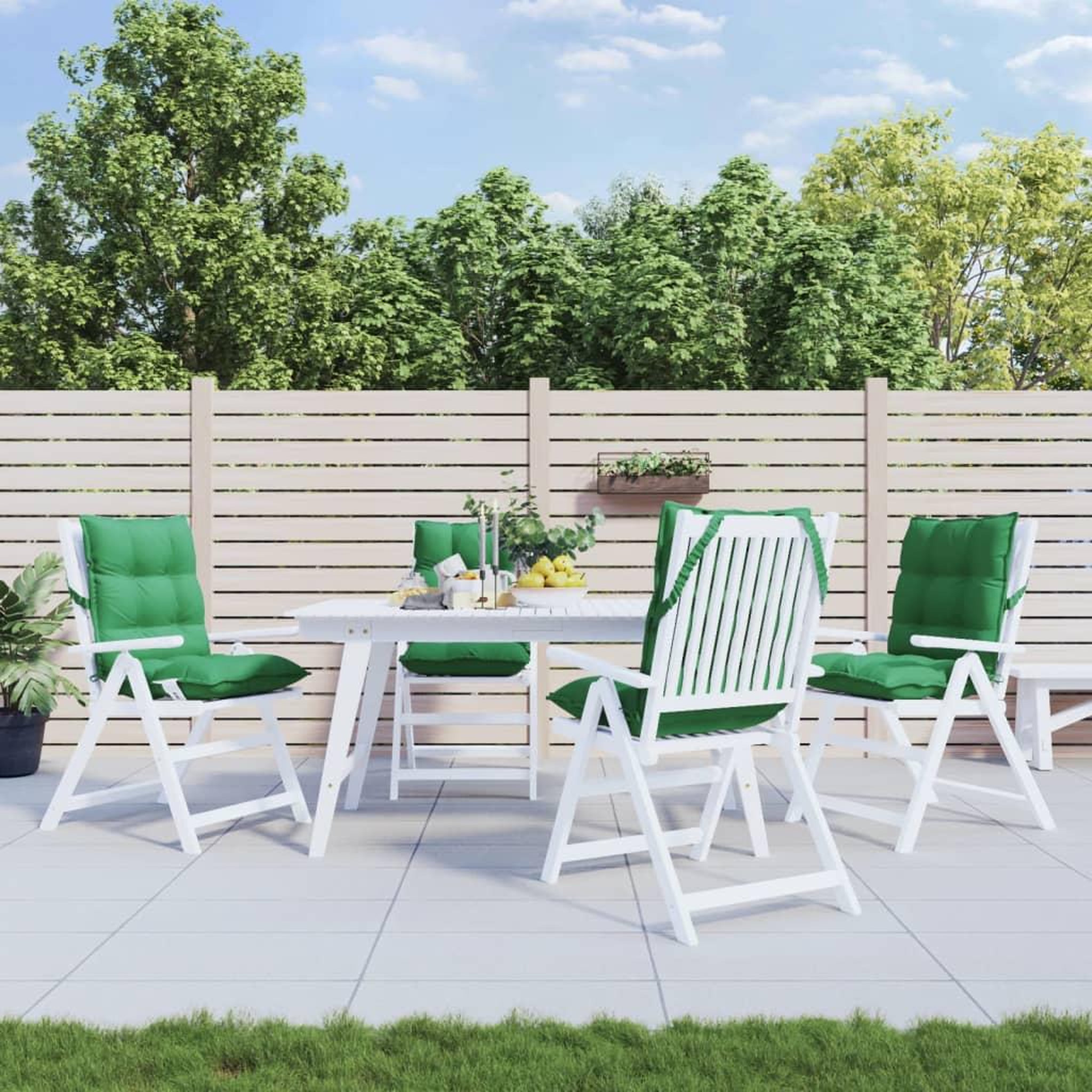 VIDAXL Coussins de chaise a dossier bas lot de 4 vert tissu oxford