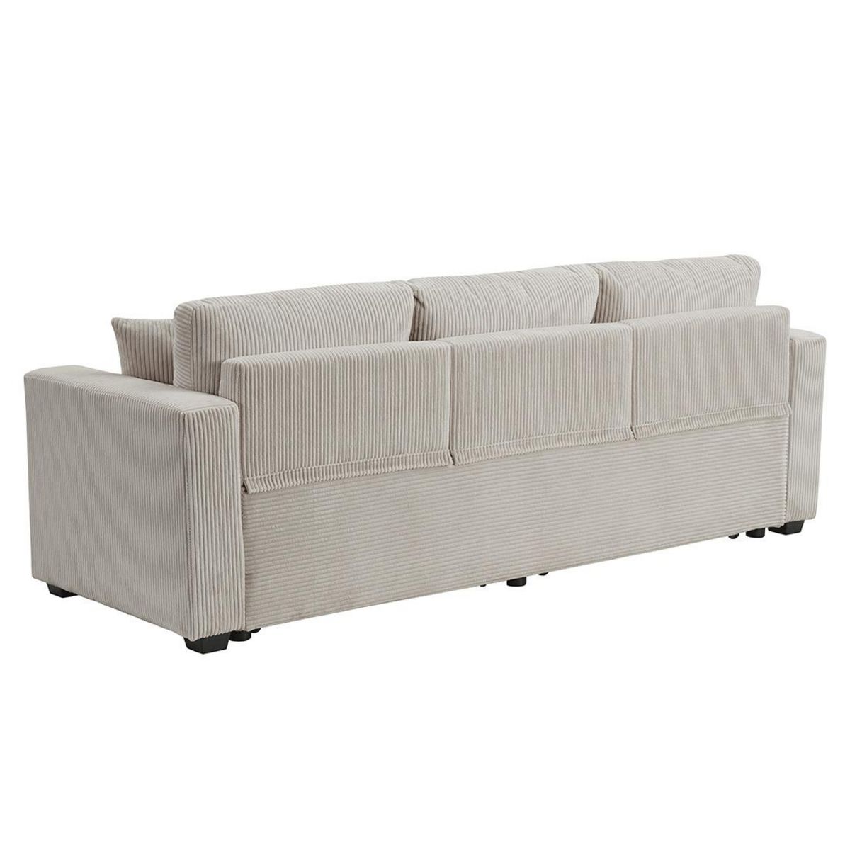 BEST MOBILIER Cyrus - canapé droit 3 places convertible en velours côtelé