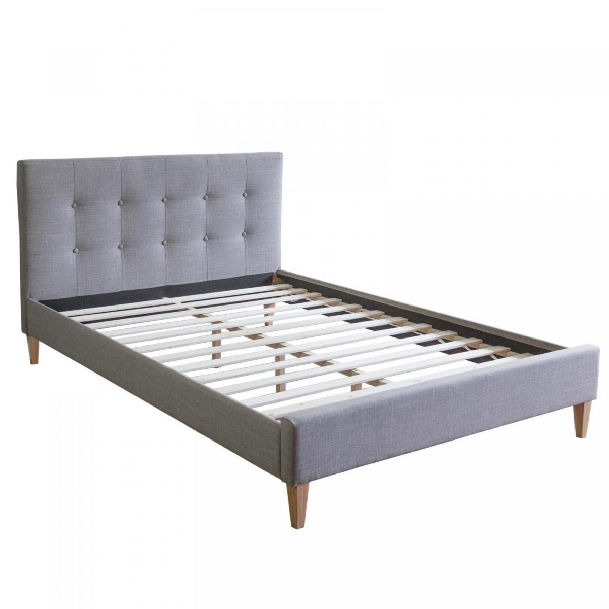 HomeStyle4U Lit rembourré avec matelas 120x200 Sommier à lattes