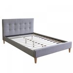 HomeStyle4U Lit rembourré avec matelas 120x200 Sommier à lattes