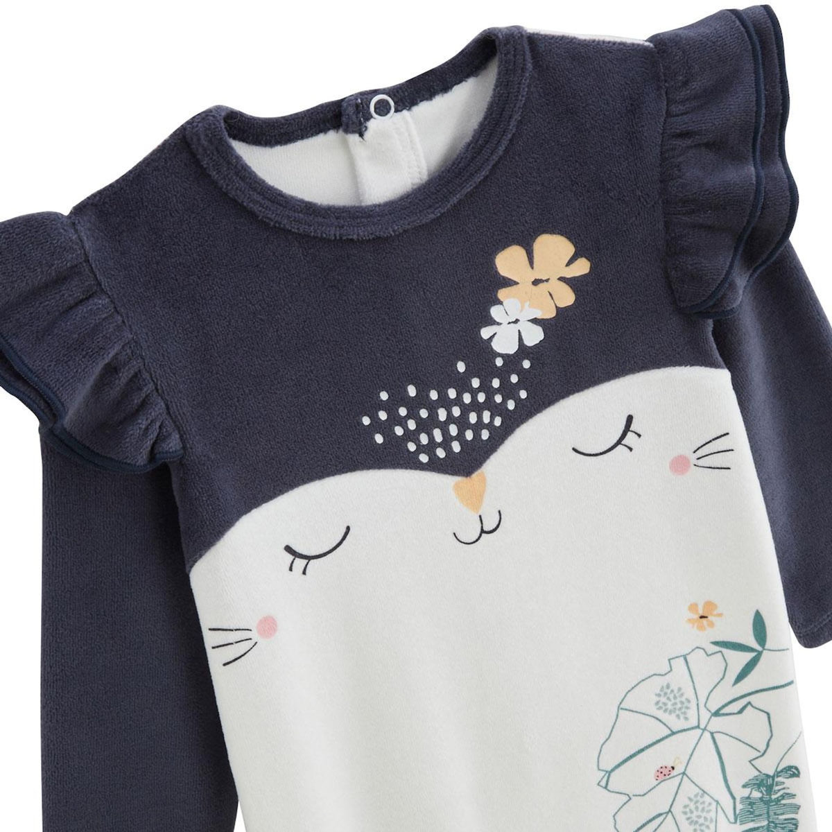 Petit Béguin Pyjama bébé en velours Holamuchacha