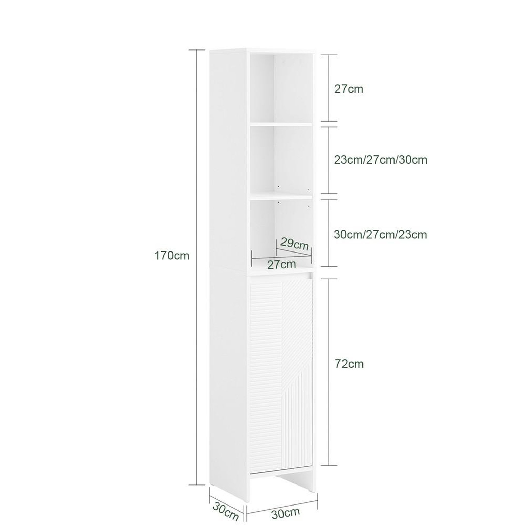 Voir la diapositive 3 : SOBUY SoBuy - Colonne De Salle De Bain à une porte - Blanc - 30x30x170cm - Minimaliste - BZR158-W