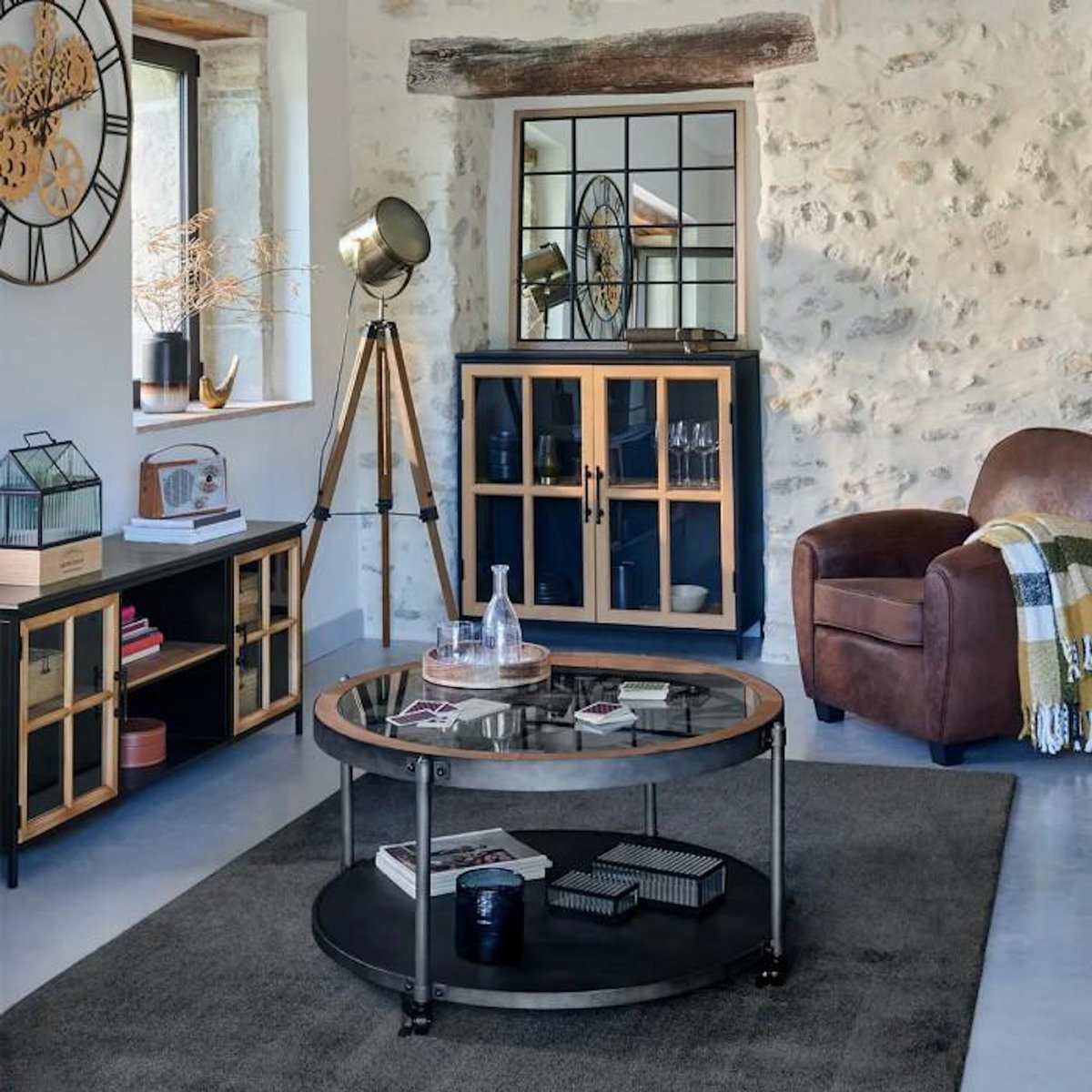 ATMOSPHERA Tapis Déco Uni  Joanne  120x170cm Gris Ardoise