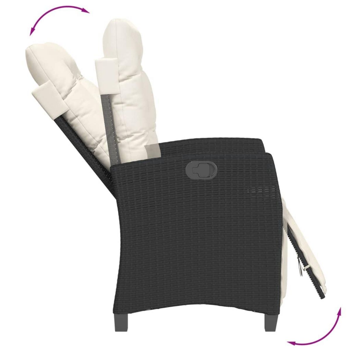 VIDAXL Ensemble a manger de jardin coussins 7pcs Noir Resine tressee