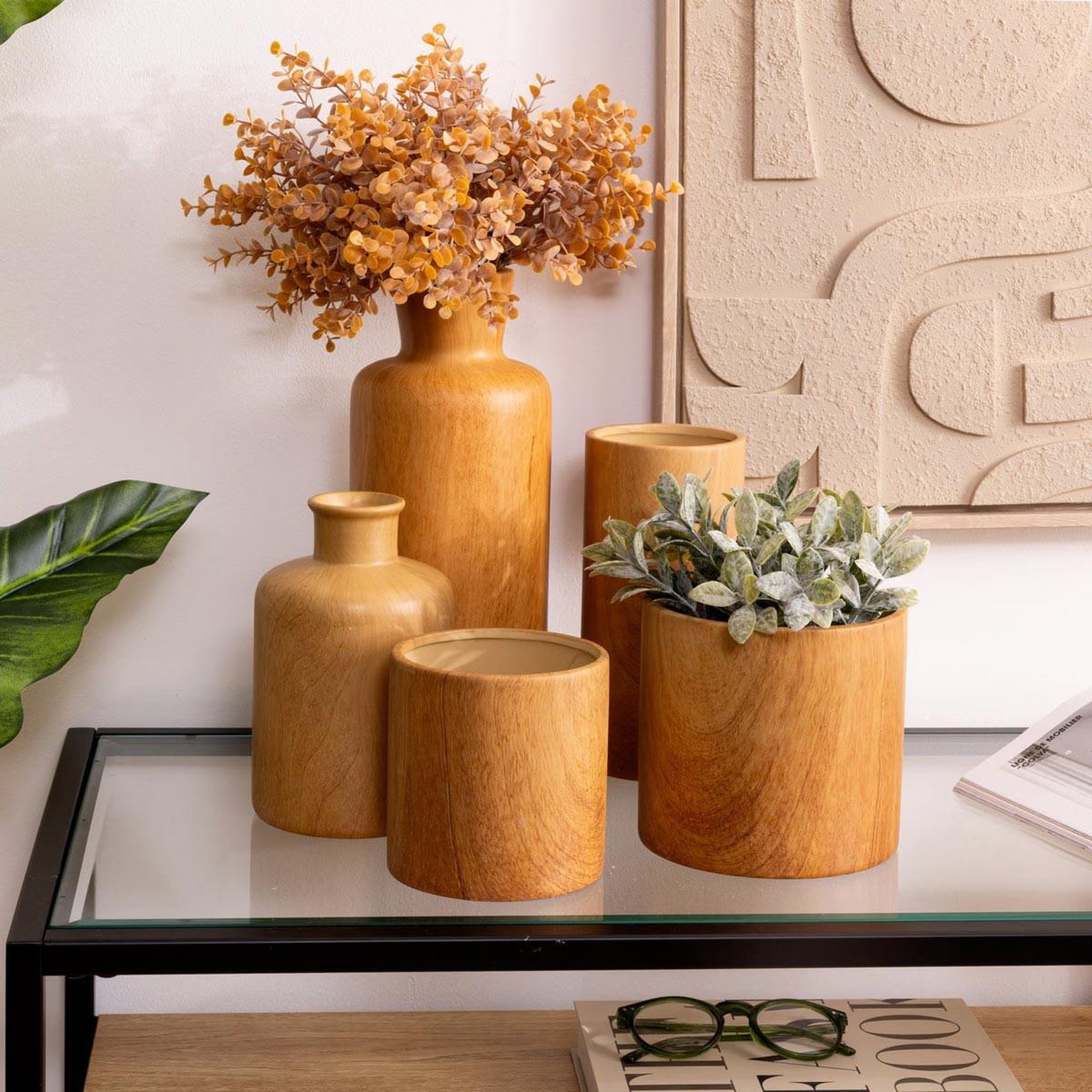 Voir la diapositive 5 : ATMOSPHERA Vase déco effet bois  soa  17cm marron
