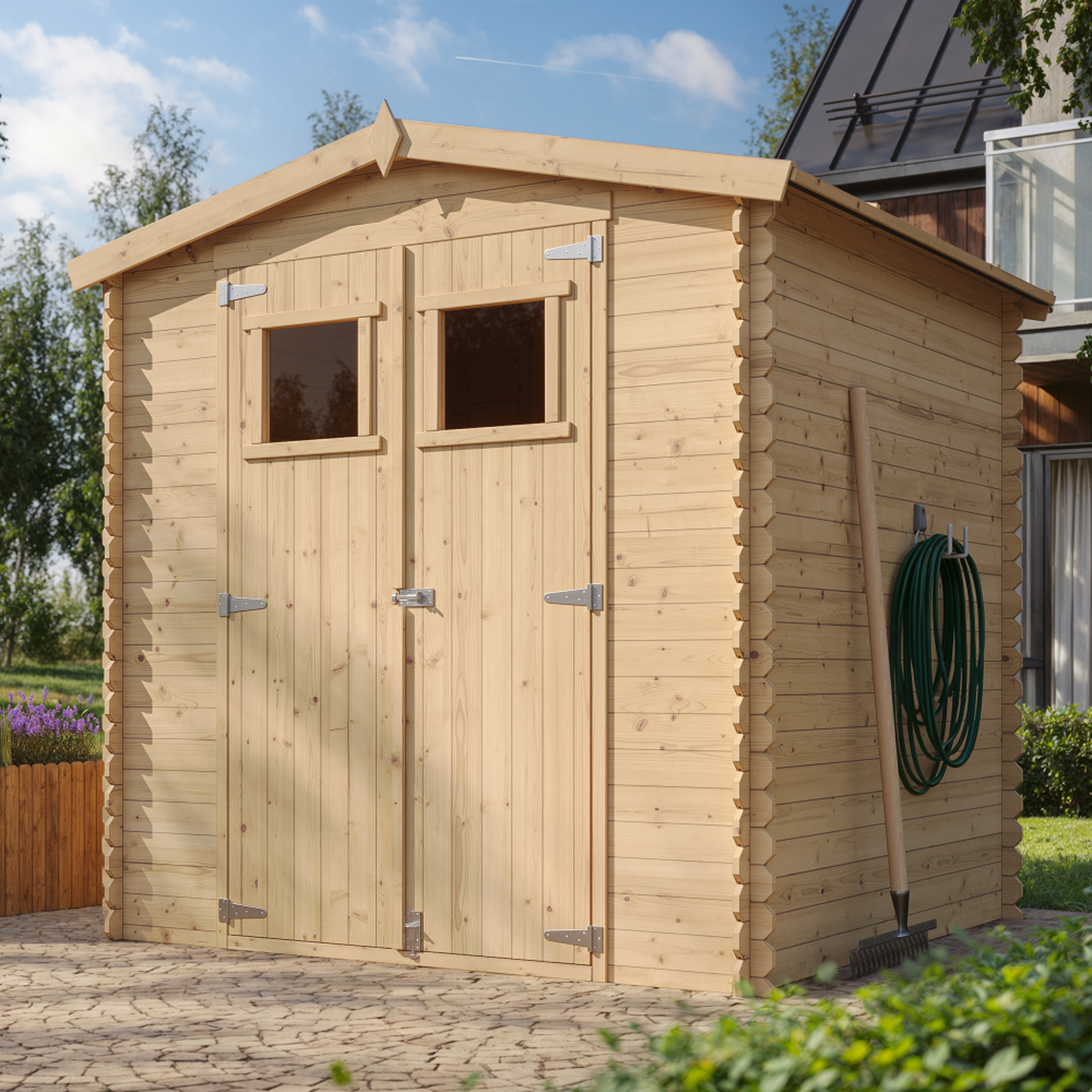 Voir la diapositive 4 : TIMBELA Abri de Jardin en Bois 3.53m² Cabanon Jardin Exterieur à Outils, avec sol imprégné M343+M343G