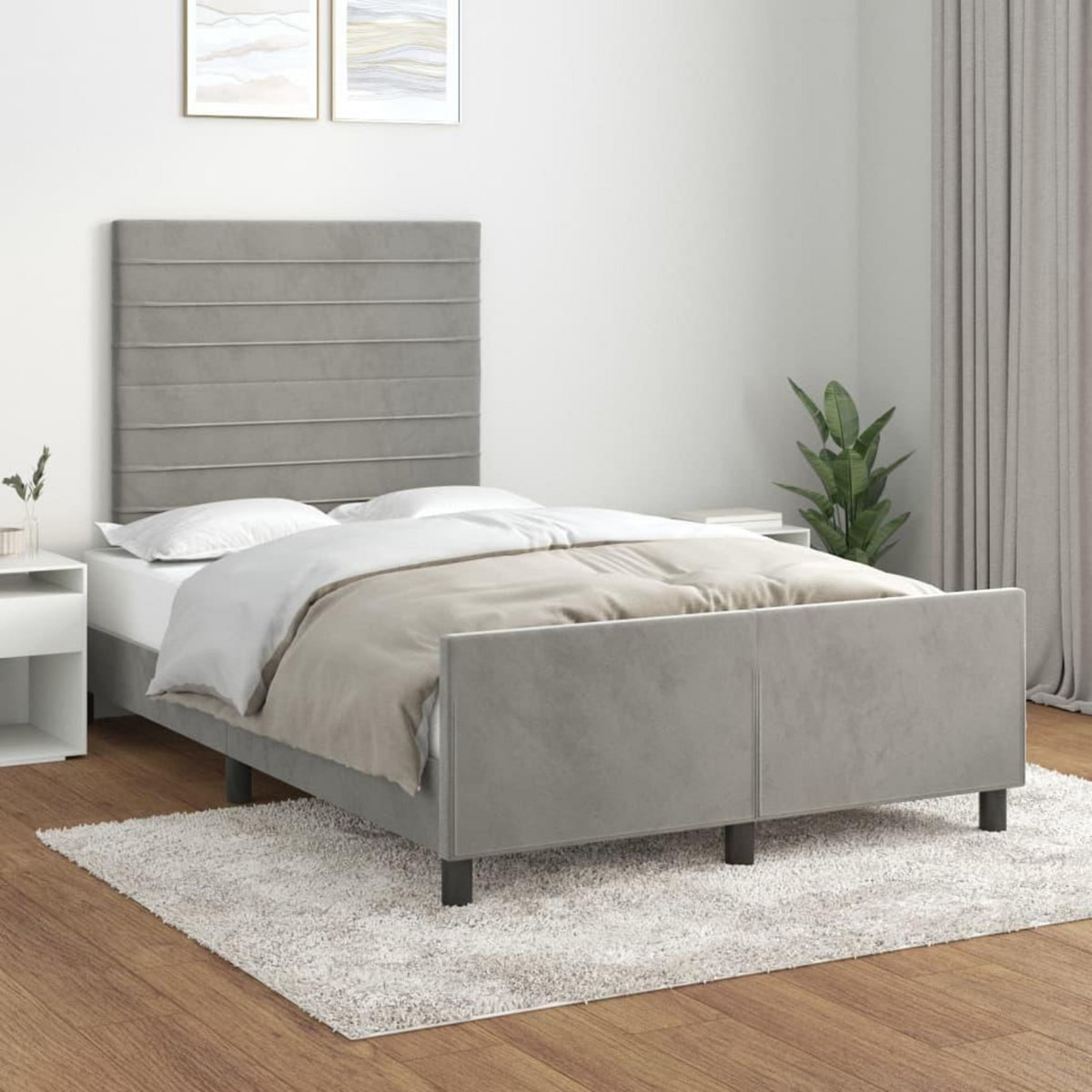 VIDAXL Cadre de lit sans matelas gris clair 120x200 cm velours