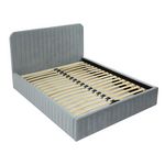 BEST MOBILIER Stuart - lit coffre - 140x200 cm - sommier inclus - en velours. Coloris disponibles : Gris, Marron, Beige, Jaune, Bleu, Rose