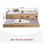 INTERLINK Lit gigogne MARINELLA 90x200