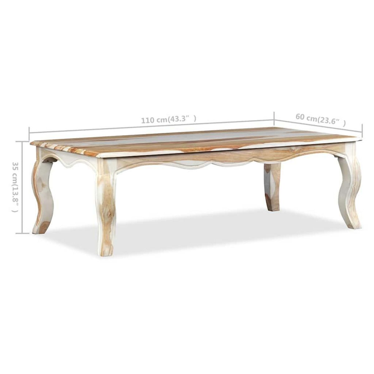 VIDAXL Table basse Bois massif 110x60x35 cm