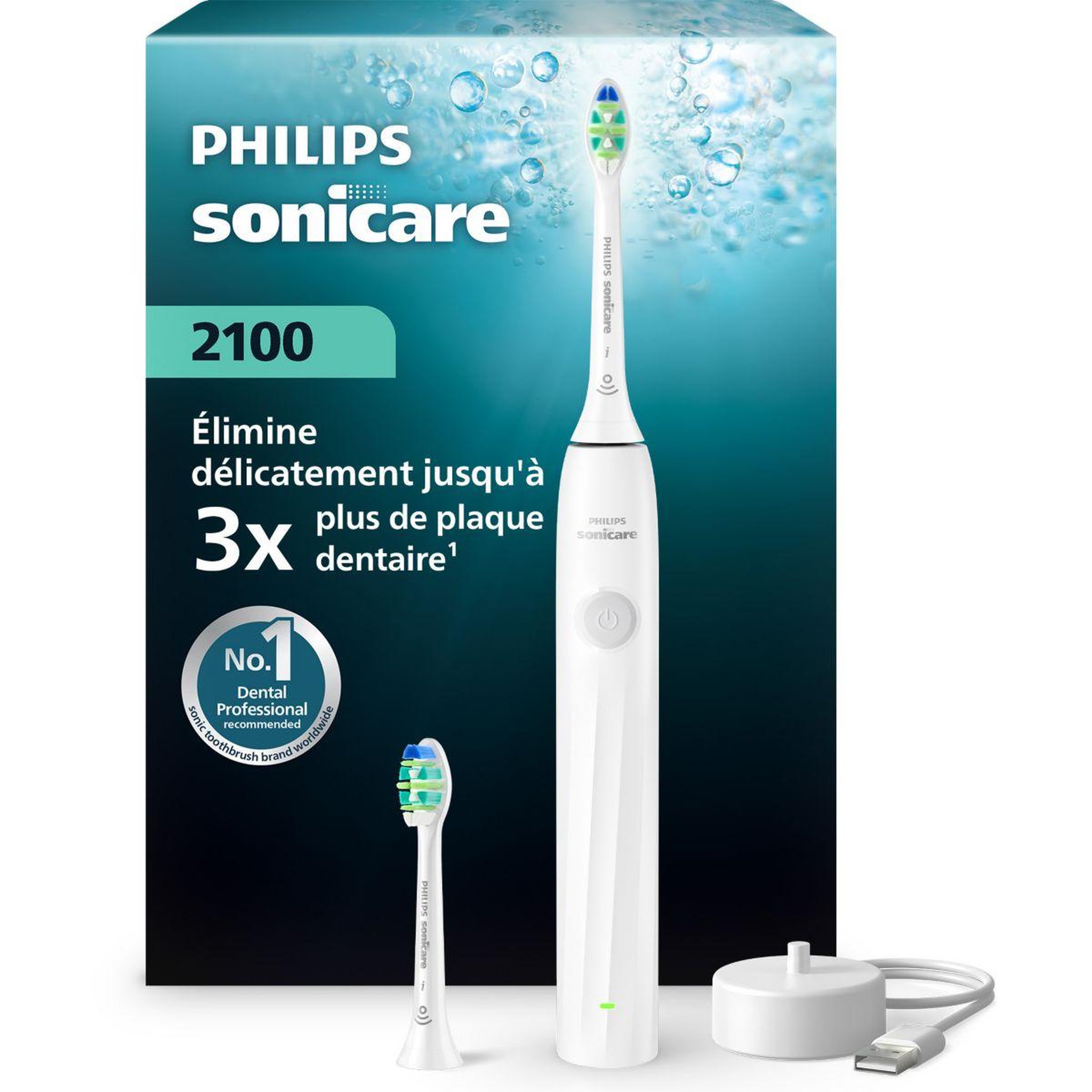 Philips Brosse à dents électrique hx4022/01 serie 2100 blanche