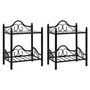 Voir la diapositive 1 : VIDAXL Tables de chevet 2 pcs Acier et verre trempe 45x30,5x60 cm Noir