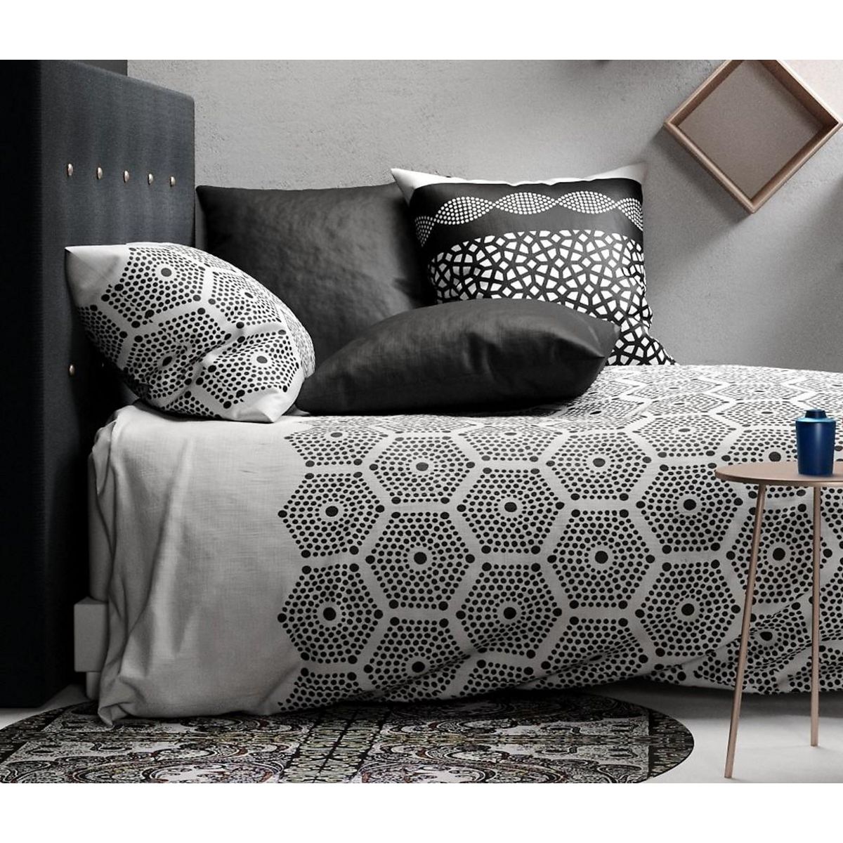 ATELIER DU COTON Parure housse de couette 100%coton 57fils pavage