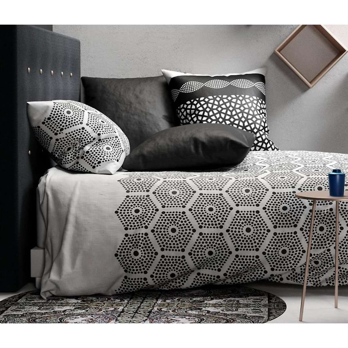 ATELIER DU COTON Parure housse de couette 100%coton 57fils pavage