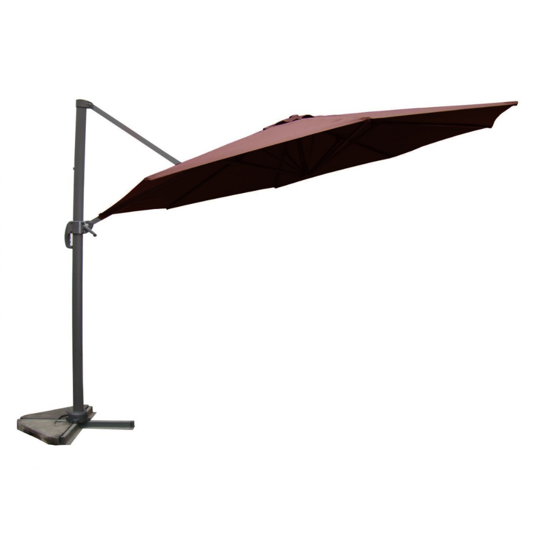 CONCEPT USINE Parasol marron droit rond 35 x 35 m rotatif à 360 castillo