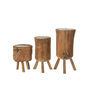 Voir la diapositive 2 : Paris Prix Lot de 3 Bougies en Bois  Trépied  25cm Naturel