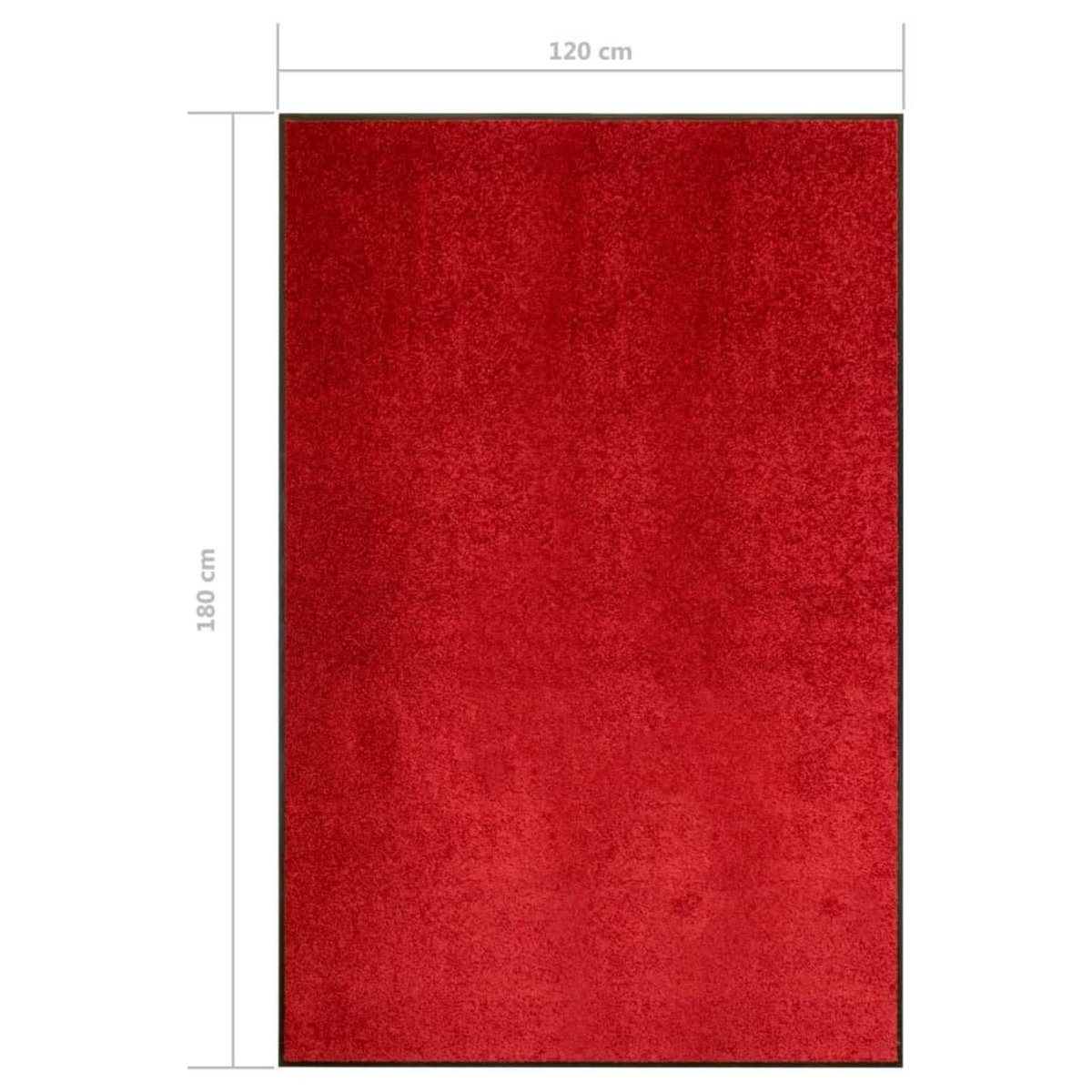 VIDAXL Paillasson lavable Rouge 120x180 cm