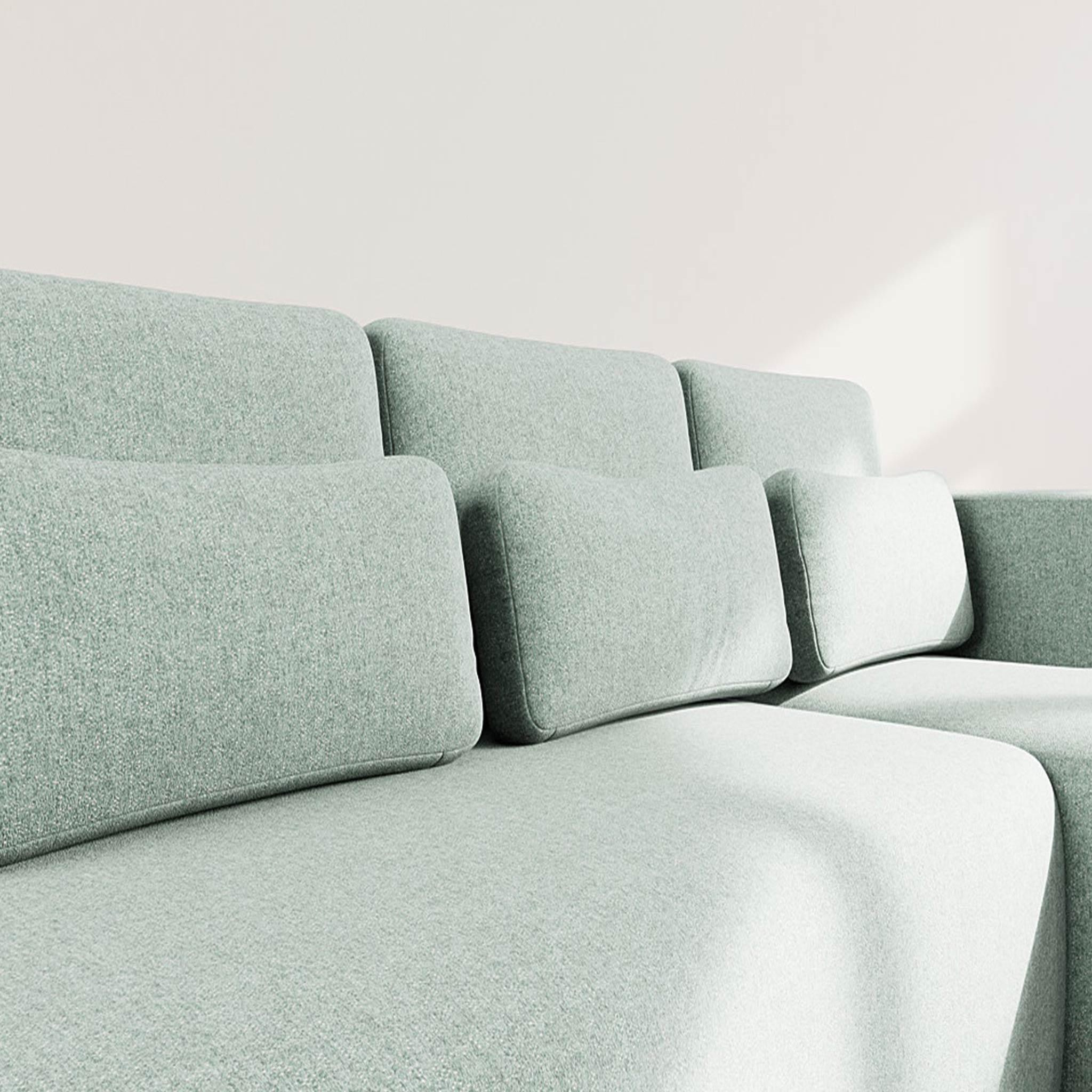 Voir la diapositive 4 : LISA DESIGN Mahina - canapé d'angle droit 4 places convertible avec coffre en tissu texturé