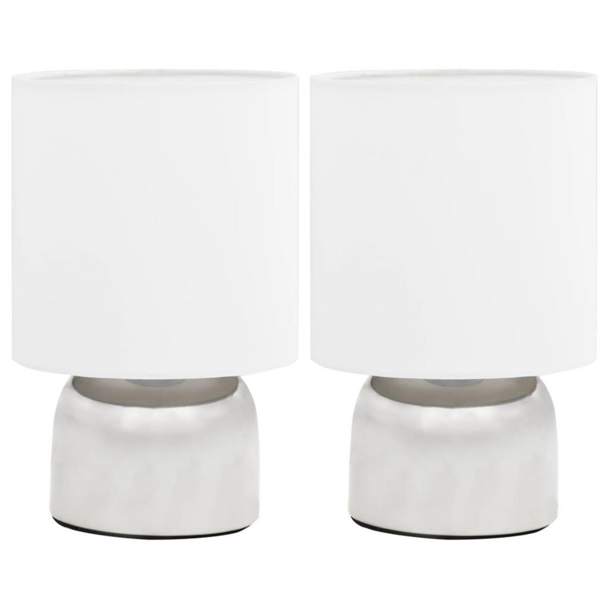 VIDAXL Lampes de table 2 pcs Bouton tactile Blanc E14