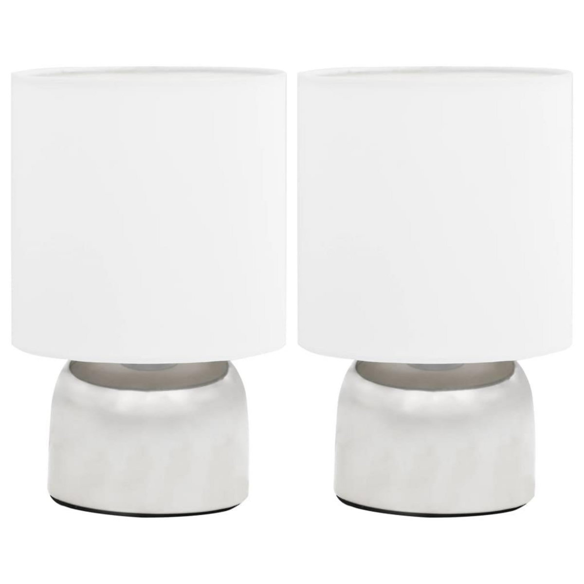 VIDAXL Lampes de table 2 pcs Bouton tactile Blanc E14