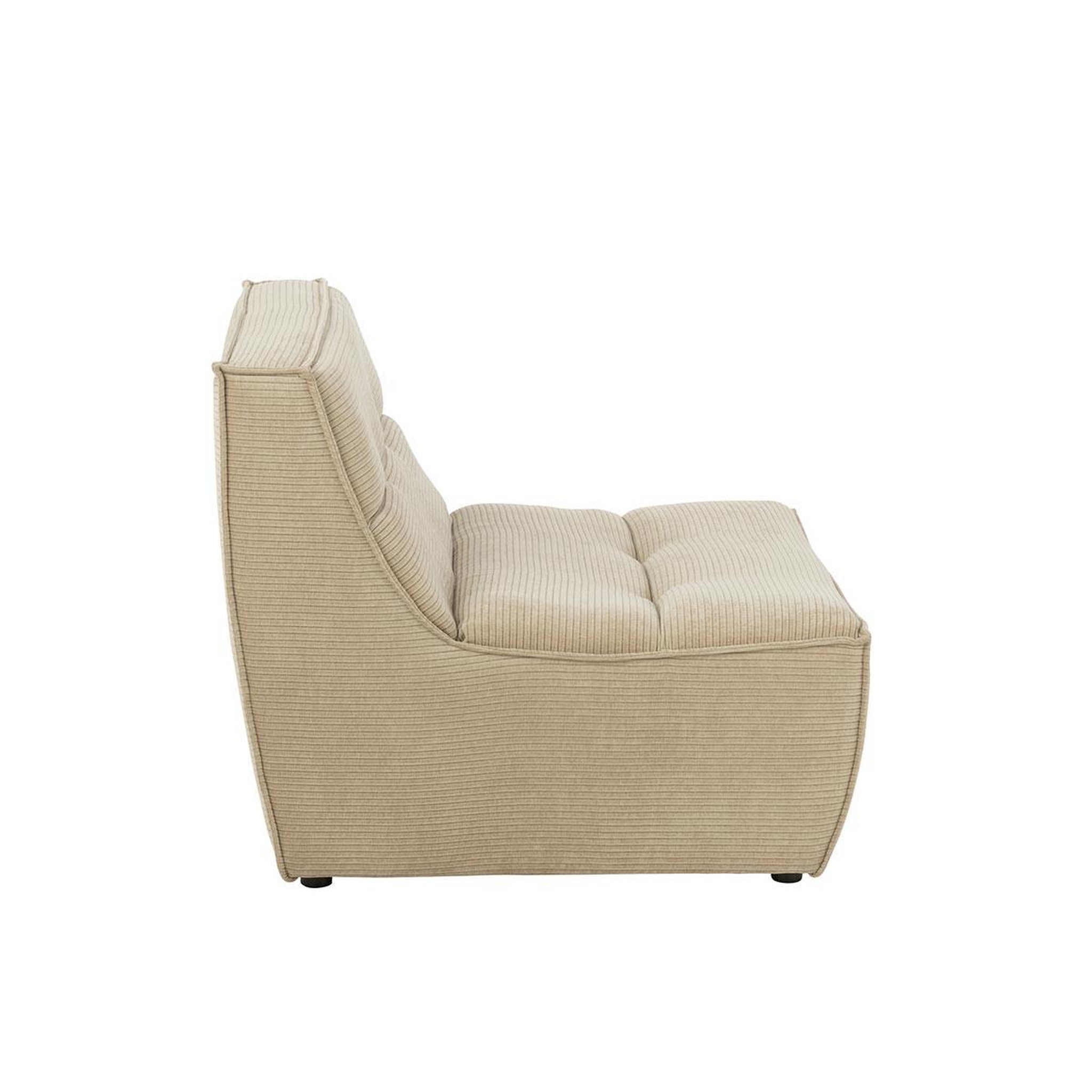 Voir la diapositive 3 : J-LINE Module canapé matelassé  grid  97cm beige foncé