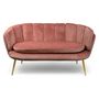 Voir la diapositive 2 : Paris Prix Canapé 2 Places en Velours  Dabren  138cm Rose