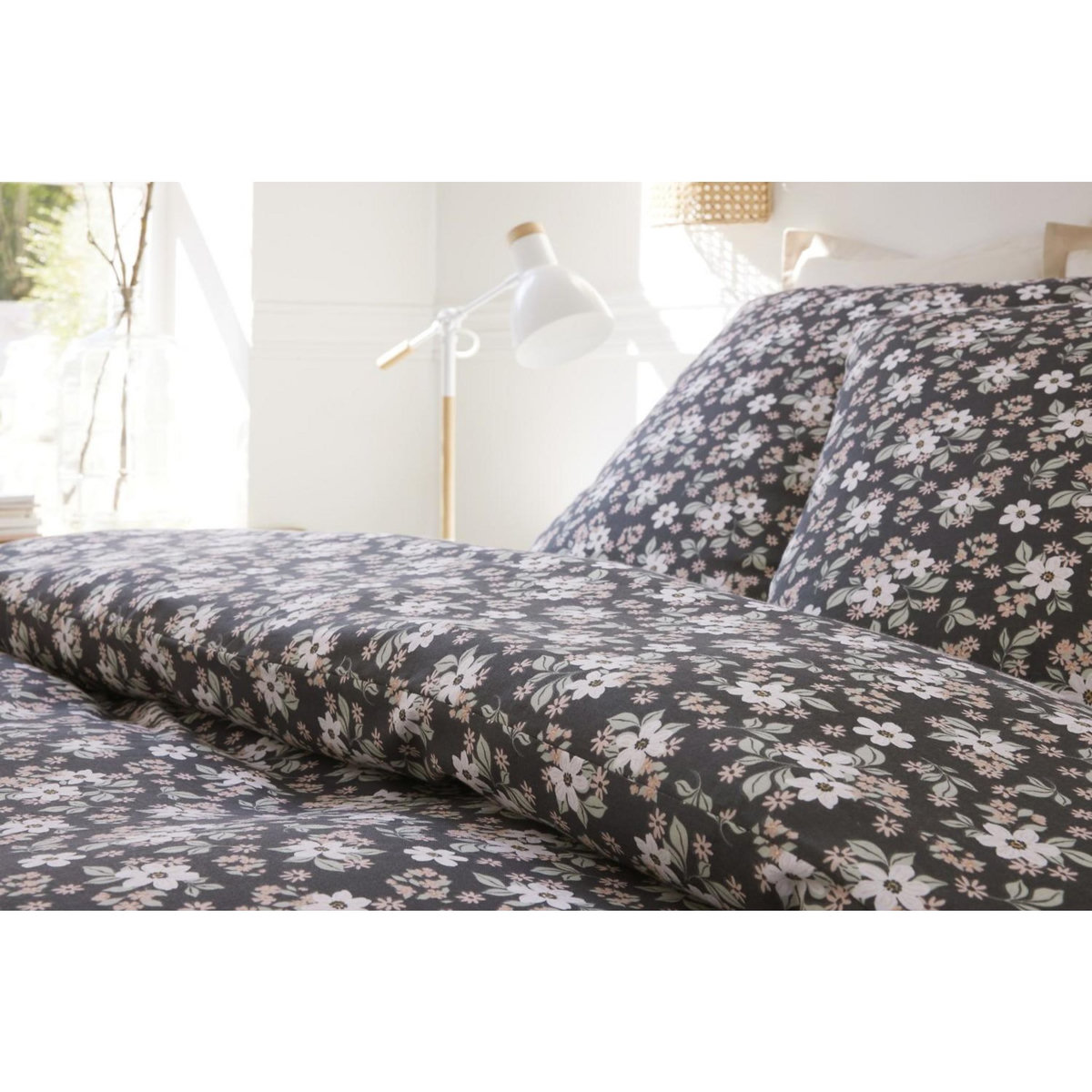 BATON ROUGE Parure housse de couette 100% gaze de coton imprimé sakuria