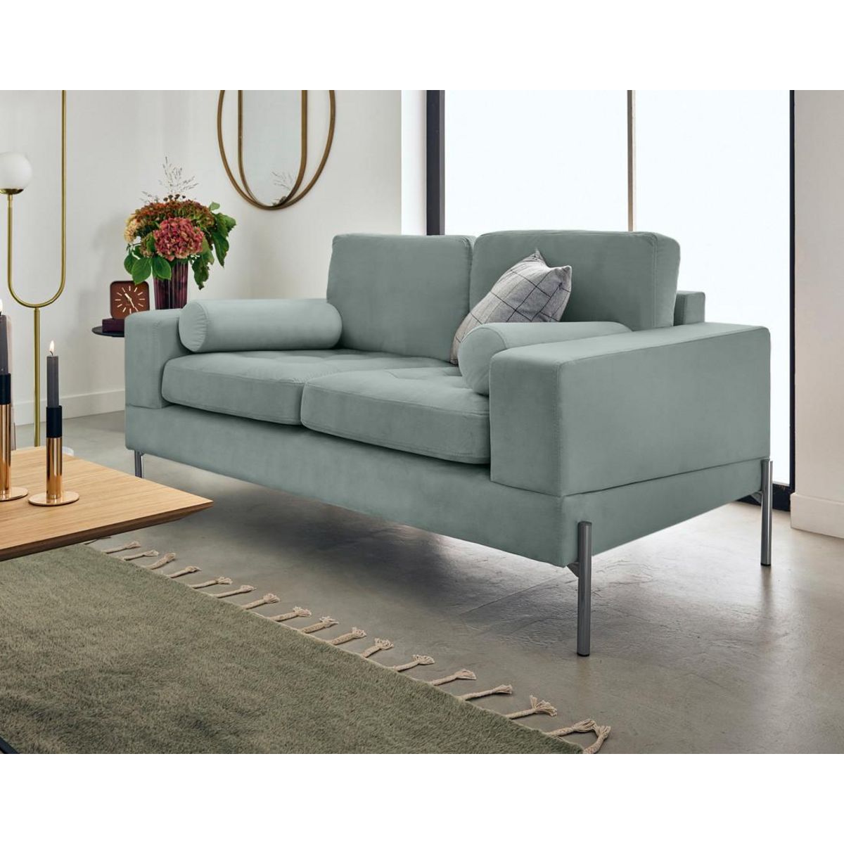 LISA DESIGN Isaure - canapé droit 2 places en velours