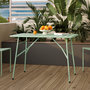 Voir la diapositive 2 : Rendez vous déco Table de jardin pliante en métal vert clair 4 personnes-Yumi
