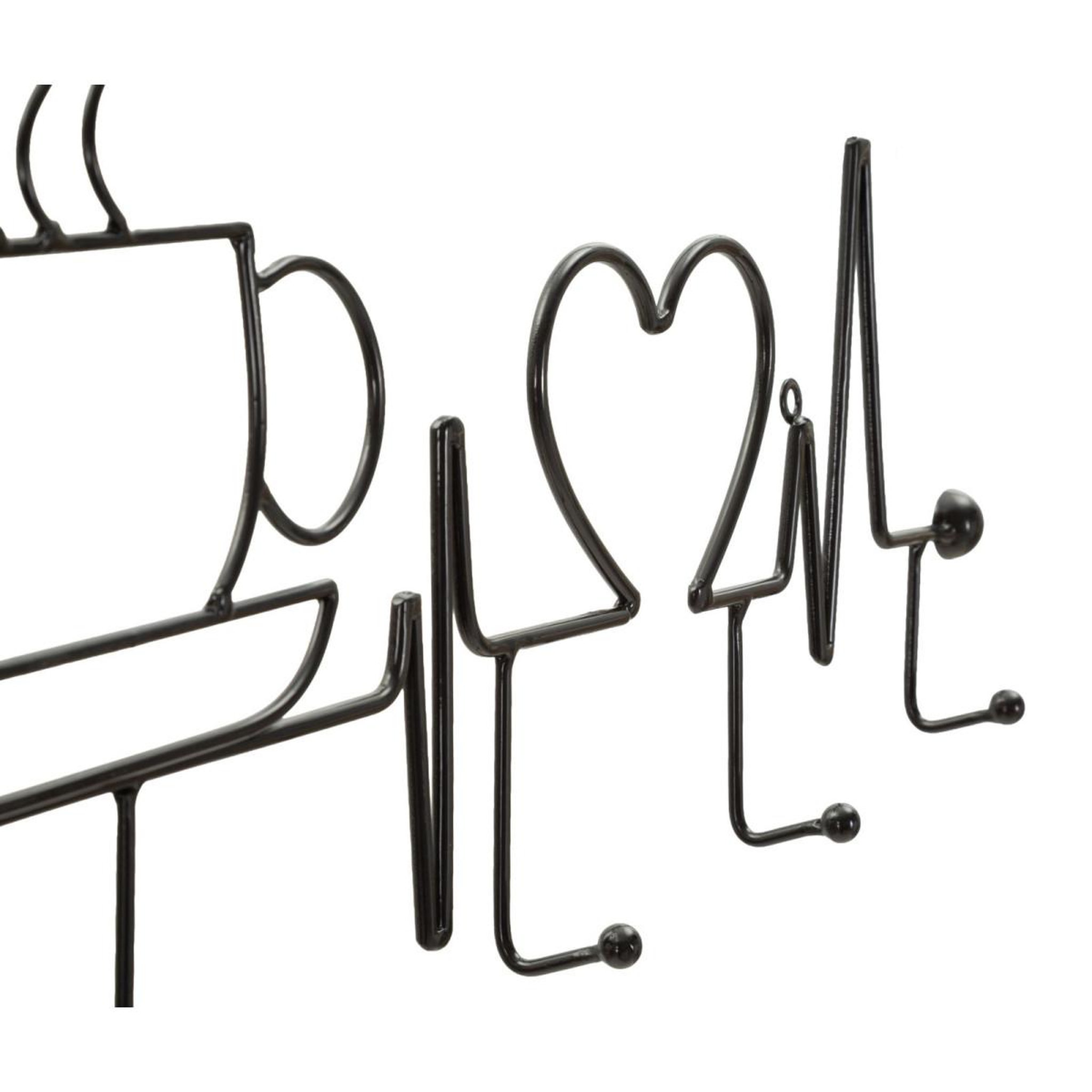 Voir la diapositive 2 : Paris Prix Patère murale en métal  breakfast  60cm noir