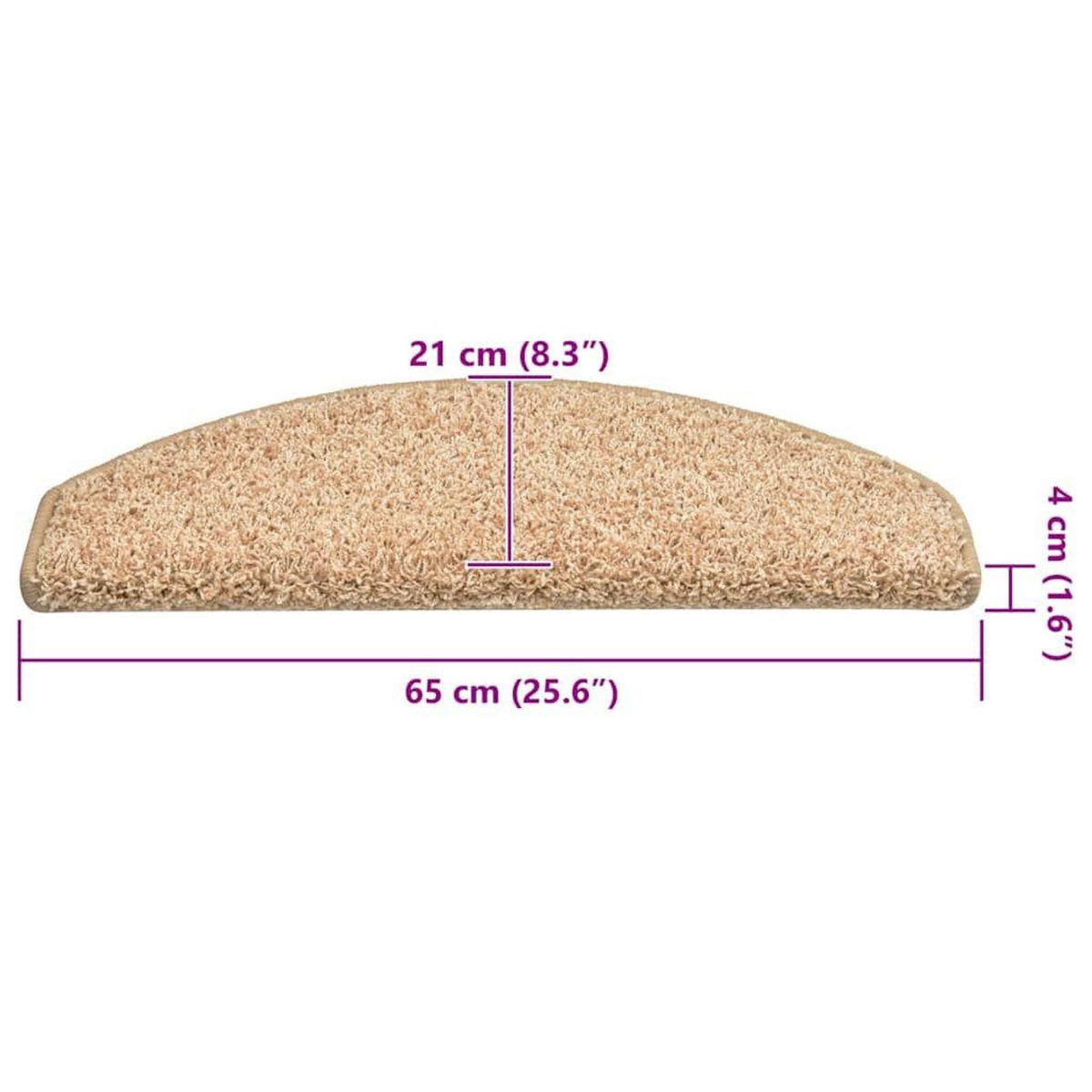 VIDAXL Tapis d'escalier 30 pcs dore 65x21x4 cm