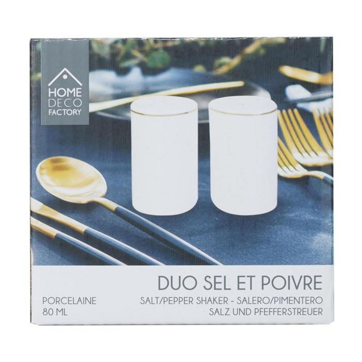 Paris Prix Lot Salière & Poivrière Design  Liseré  8cm Blanc