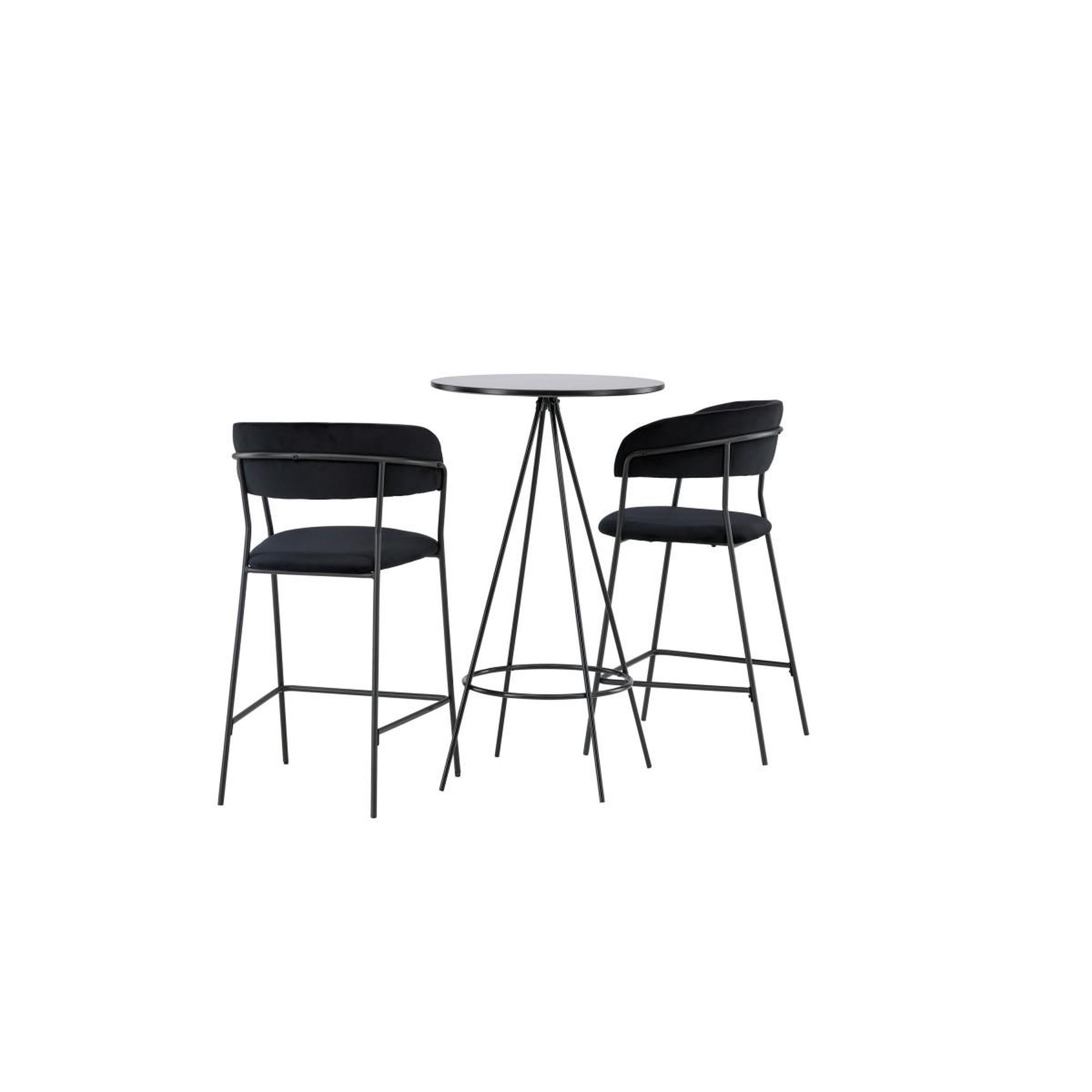 Voir la diapositive 6 : Paris Prix Ensemble Table de Bar & 2 Chaises  Bistro & Lui  105cm Noir