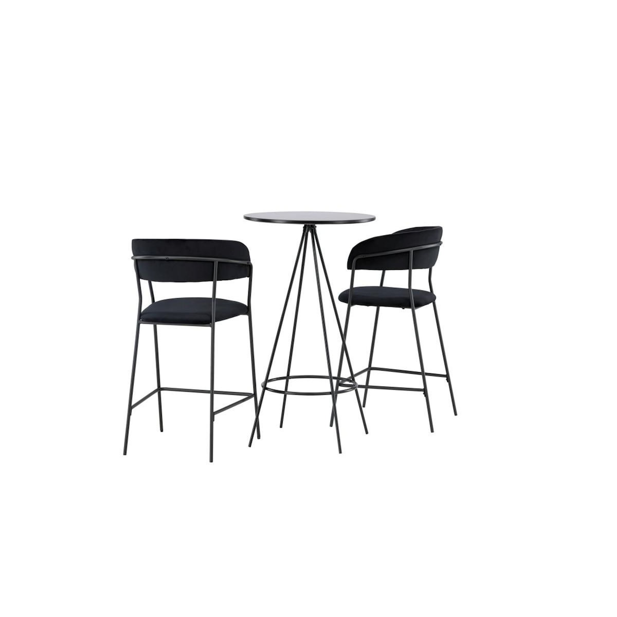 Paris Prix Ensemble Table de Bar & 2 Chaises  Bistro & Lui  105cm Noir