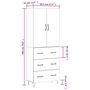 Voir la diapositive 6 : VIDAXL Buffet haut Chene fume 69,5x34x180 cm Bois d'ingenierie