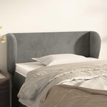 VIDAXL Tete de lit avec oreilles Gris clair 93x23x78/88 cm Velours