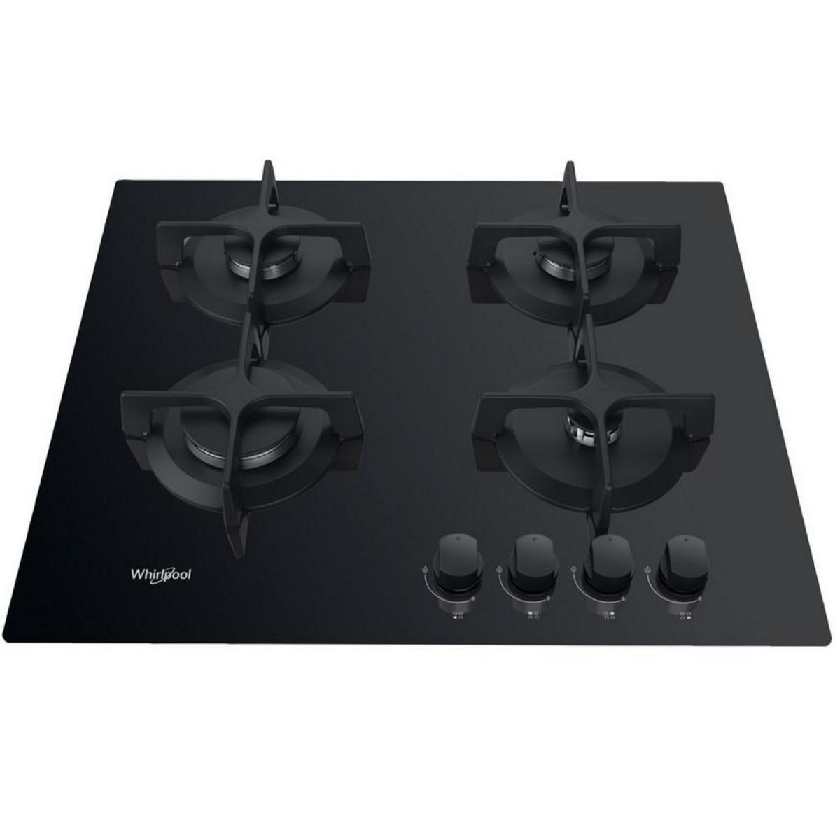 Whirlpool Table de cuisson gaz 60cm 4 feux noir - gob616nb