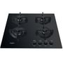 Voir la diapositive 2 : Whirlpool Table de cuisson gaz 60cm 4 feux noir - gob616nb