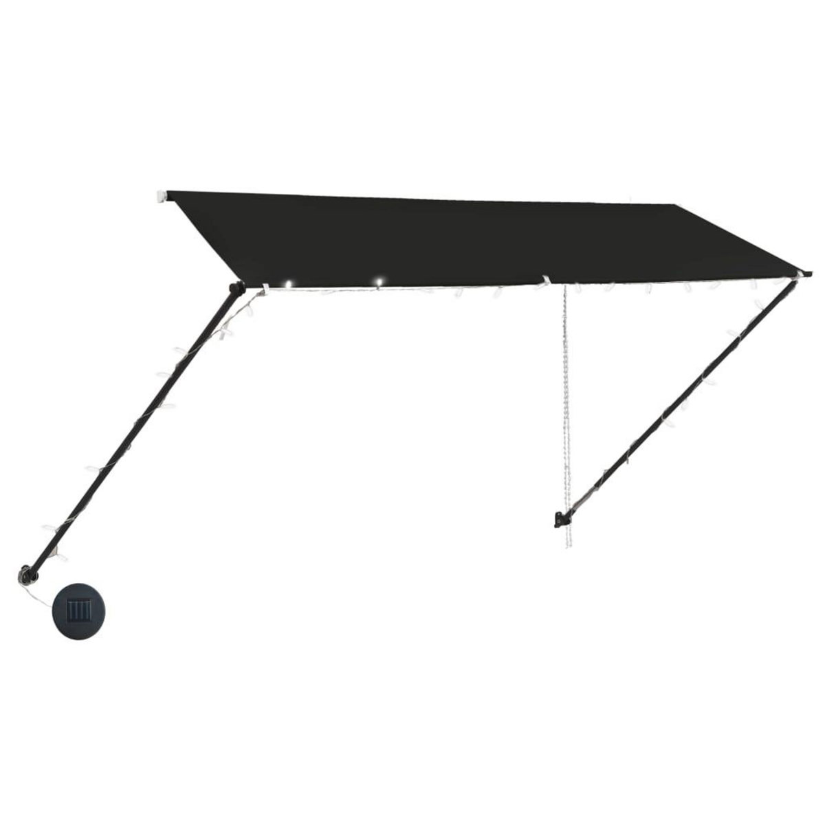 VIDAXL Auvent retractable avec LED 350x150 cm Anthracite