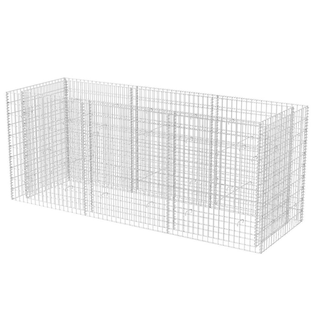 VIDAXL Lit sureleve a gabion Acier 270x90x100 cm