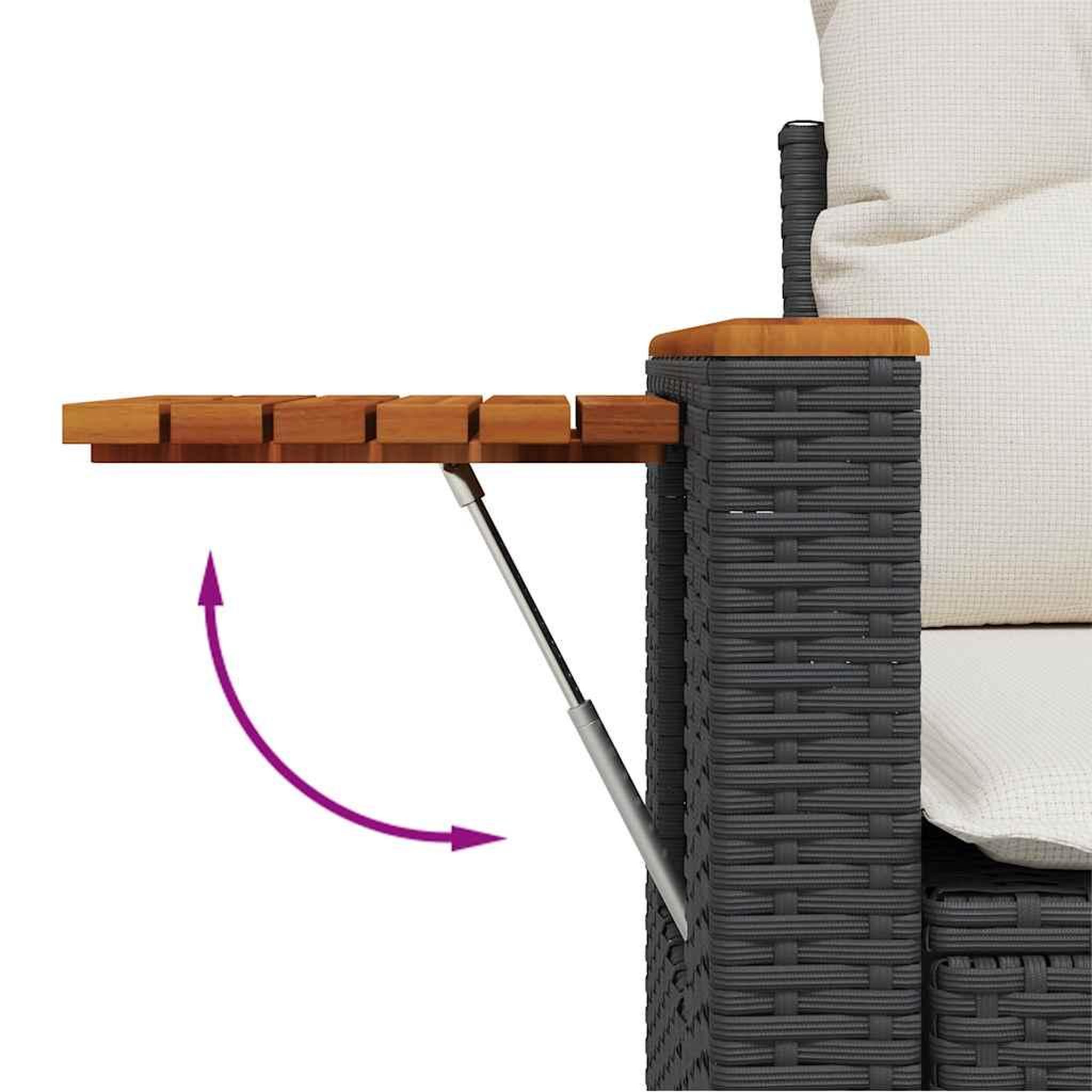 Voir la diapositive 3 : VIDAXL Salon de jardin 7 pcs avec coussins noir resine tressee