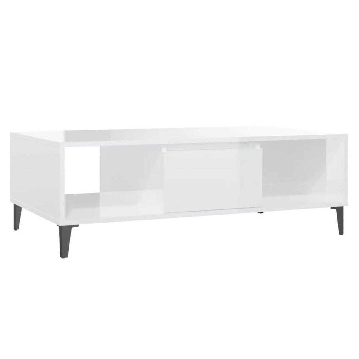 VIDAXL Table basse blanc brillant 103,5x60x35 cm bois d'ingenierie