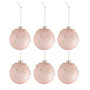 Voir la diapositive 1 : Paris Prix Lot de 6 Boules de Noël  Fleurs Opale  8cm Rose