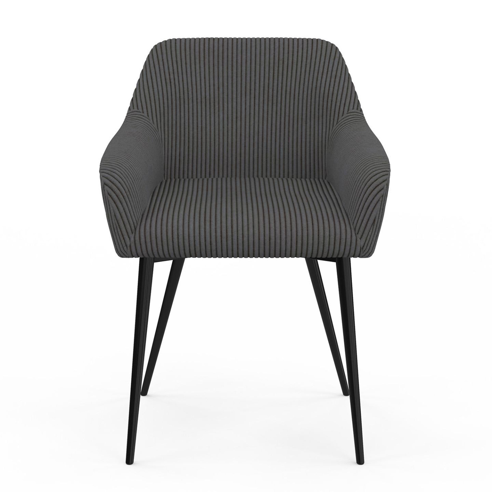 Voir la diapositive 3 : ID MARKET Lot de 2 chaises de salle à manger, fauteuils de table jany en velours côtelé gris