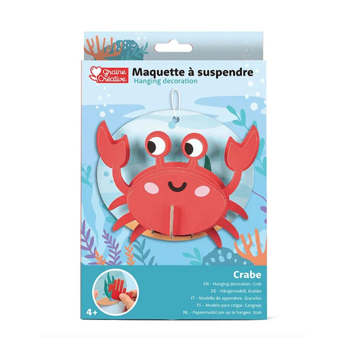 Graine créative Maquette a suspendre - Crabe 3D