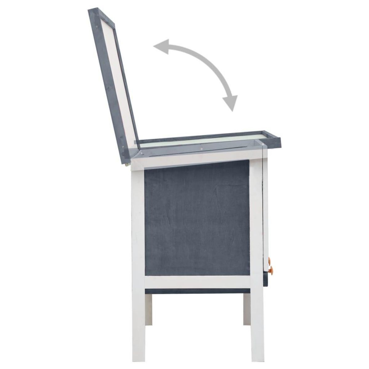 VIDAXL Clapier d'exterieur 1 niveau Gris Bois