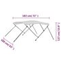 Voir la diapositive 6 : VIDAXL Auvent bimini a 3 arceaux Blanc 183x160x137 cm