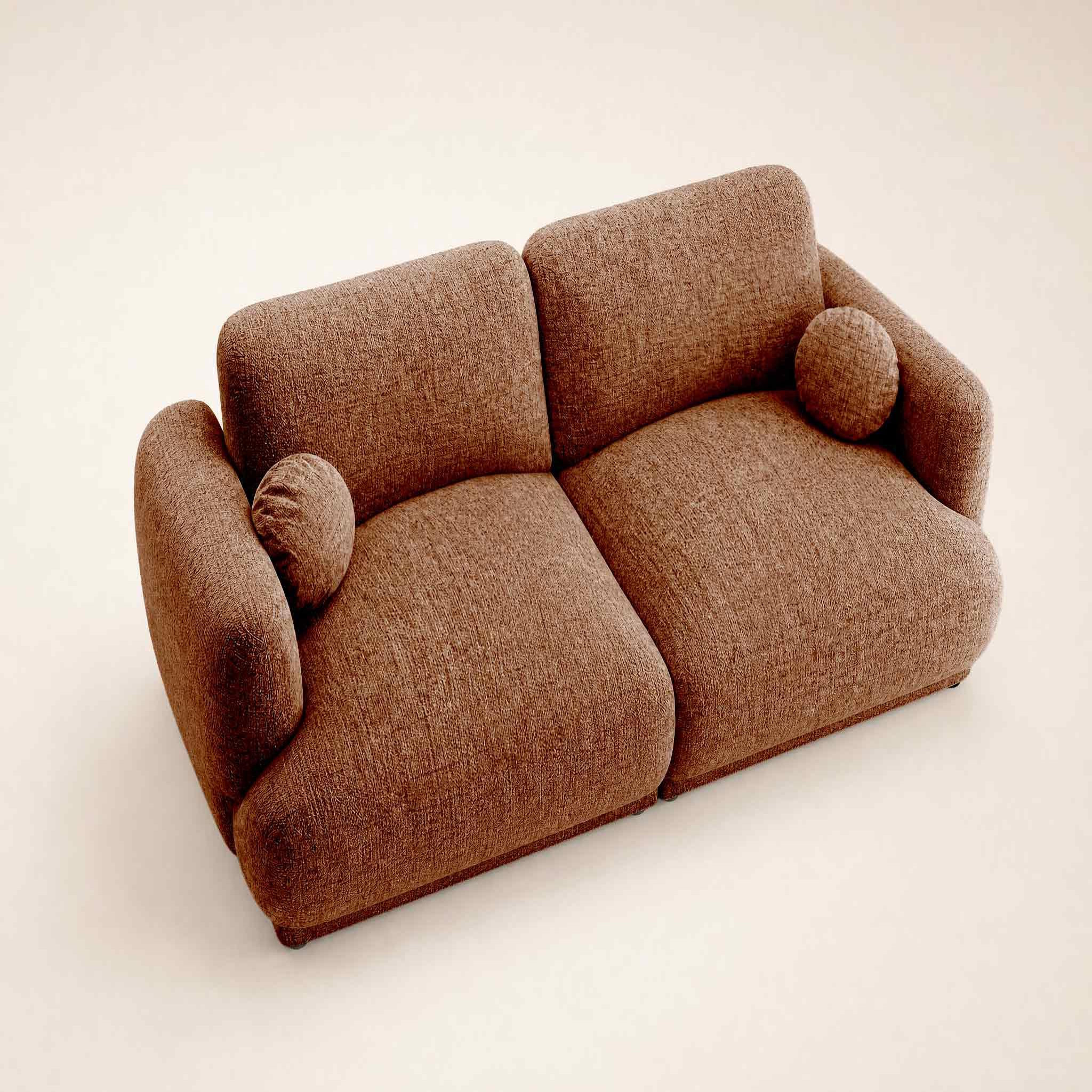 Voir la diapositive 5 : BEST MOBILIER Pietro - canapé droit 3 places en tissu texturé